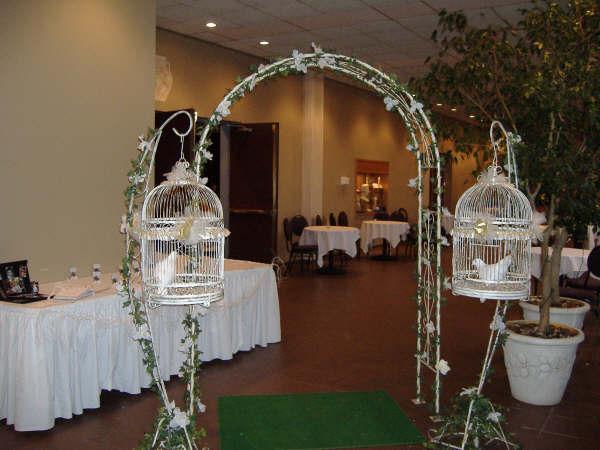 Dove at bridal show entrance